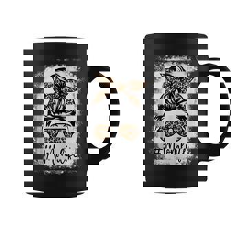 Leopard Mom Life Bleached Mom Life Messy Bun Coffee Mug - Seseable