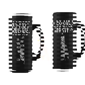 Less People More Owls Western Screech-Owl Introvert Graphic Print Coffee Mug - Monsterry