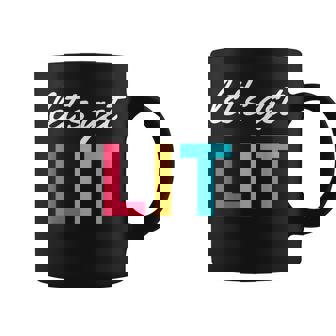 Let's Get Lit Colorful For Writers Teachers Party Graphic Print Coffee Mug - Monsterry