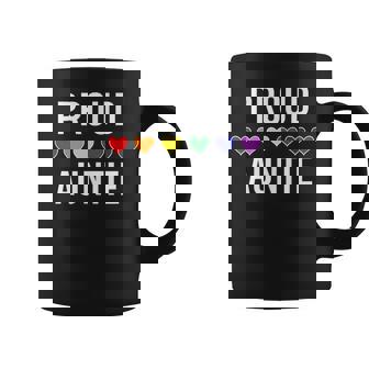 LGBT Ally Proud Auntie LGBTQ Gay Pride Aunt Rainbow Graphic Print Coffee Mug - Monsterry