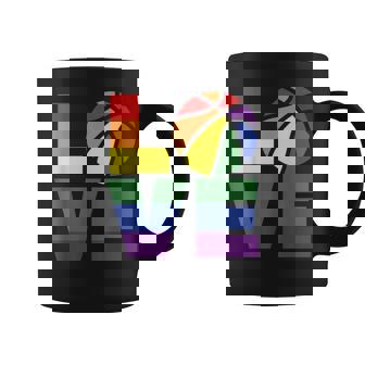 LGBT Love Rainbow Basketball Gay Pride Player Fan Graphic Print Coffee Mug - Monsterry