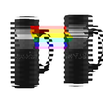 LGBTQ Iowa Gay Pride Proud Rainbow Flag Love Is Love Graphic Print Coffee Mug - Monsterry