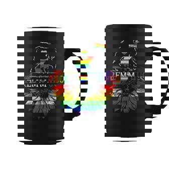 LGBTQ Pride Mama Bear Free Mom Hugs LGBT Proud Rainbow Ally Graphic Print Coffee Mug - Monsterry