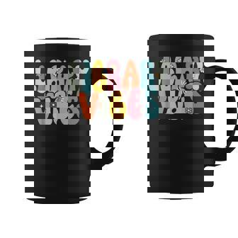 Library Vibes Retro Groovy School Library Crew Graphic Print Coffee Mug - Monsterry
