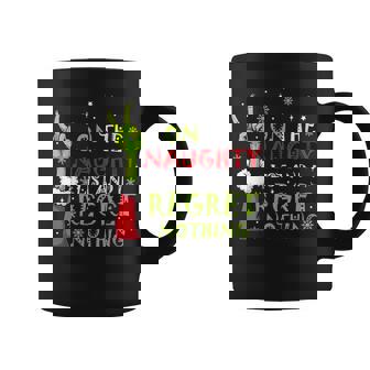 On The List Of Naughty And I Regret Nothing Christmas Graphic Print Coffee Mug - Monsterry