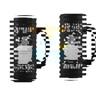 Live Laugh Toaster Bath Saying Graphic Print Coffee Mug - Monsterry