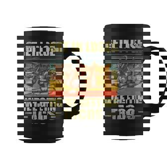 Get In Loser- We'Re Getting Tacos Retro Vintage Cat Lovers Graphic Print Coffee Mug - Monsterry