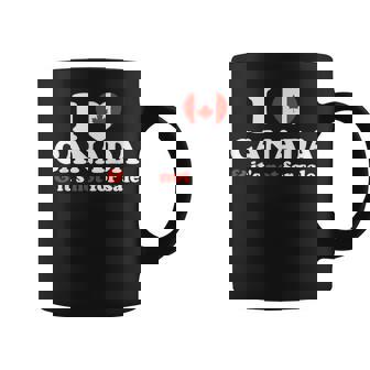 I Love Canada Is Not For Sale Proud Canadian Flag Heart Coffee Mug - Monsterry