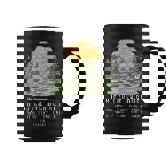 His Love Endures Forever Psalm 107 Boho Christian Bible Graphic Print Coffee Mug - Monsterry