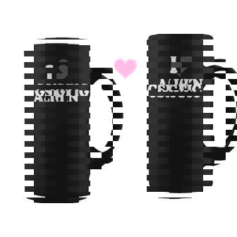 I Love Gaslighting Silly Joke Gaslight Lover Pun Red Heart Graphic Print Coffee Mug - Monsterry