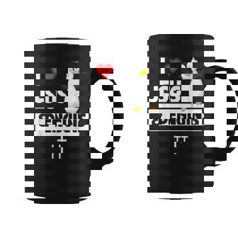 I Love Jesus And Penguins Christian Flightless Bird Bible Graphic Print Coffee Mug - Monsterry
