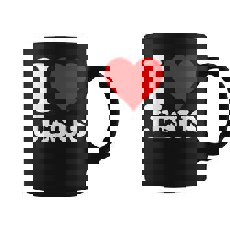 I Love Jesus I Red Heart Jesus Christian Coffee Mug - Seseable