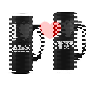 I Love Riley By Foxio -Adults Black Small Modern Lightweight Classic Fit Short Sleeve Letter Print Coffee Mug - Monsterry