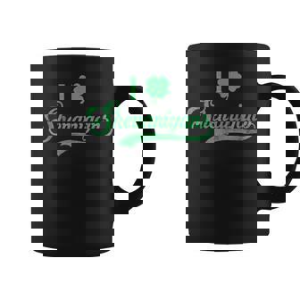 I Love Shenanigans Mixed Clover Shamrock StPatrick's Graphic Print Coffee Mug - Monsterry