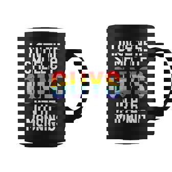 I Love The Smell Of Guys In The Morning Funny Gay Graphic Print Coffee Mug - Monsterry