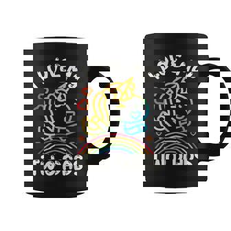 I Love My Two Dads Cute LGBT Gay Lesbian Unicorn Rainbow Graphic Print Coffee Mug - Monsterry