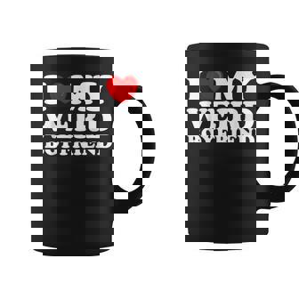I Love My Weird Boyfriend I Heart My Hot Boyfriend Gf Graphic Print Coffee Mug - Monsterry