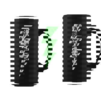 Lucky Irish Lightning Bolt St Patrick's Day Tees Shamrocks Graphic Print Coffee Mug - Monsterry