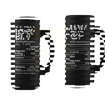 Maddox Arkansas Proud Nutrition Facts Graphic Print Coffee Mug - Monsterry