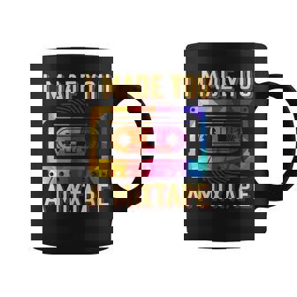 I Made You A Mixtape 80s 90s Vintage Costume Cassette Tape Graphic Print Coffee Mug - Monsterry