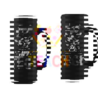 Made To Teach Graphic Teacher Love Teaching Quote Graphic Print Coffee Mug - Monsterry