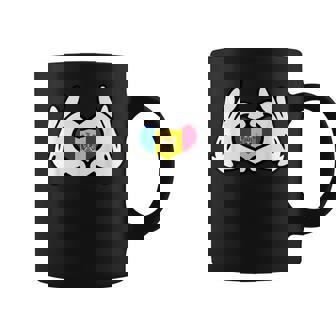 Manos De Dibujos Animados Formando Corazón Bandera Moldavia Taza de café - Regaloses