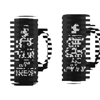 Mantén La Calma Y Pepinillo En Pickleball Sin Mangas Taza de café - Regaloses
