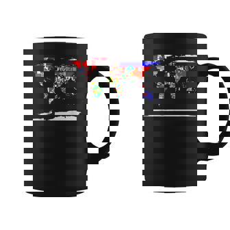 Map Of The World And Flags Of The Countries Of The World Tee Graphic Print Coffee Mug - Monsterry