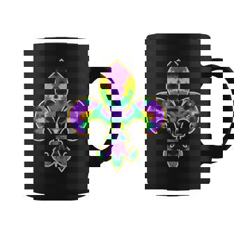 Mardi Gras Fleur De Lis Tie Dye New Orleans Coffee Mug | Mazezy