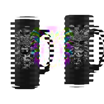 Mardi Gras Sugar Skull Mardi Gras Carnival Party Girl Coffee Mug | Seseable CA