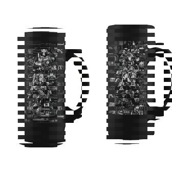 Mech Robot Sketch Drawing Art Graphic Print Coffee Mug - Monsterry