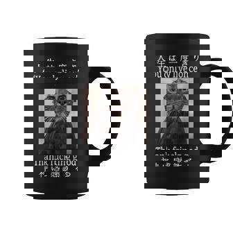 Melancholy Cat You Only Live Once Thank Fucking God Anime Coffee Mug - Monsterry