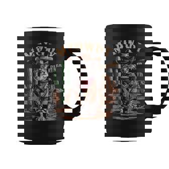 Meowdy Partner Vintage Cowboy Cowgirl Cat Howdy Meme Graphic Print Coffee Mug - Monsterry