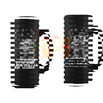 Meowy Christmas Cat Christmas Light Reindeer Santa Coffee Mug | Mazezy