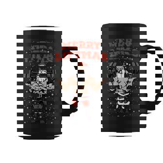 Merry Liftmas Christmas Muscular Santa Claus Gym Workout Graphic Print Coffee Mug - Monsterry