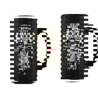 Metal-A-Doodle Rooster Troll Co Working Harder Than An Ugly Stripper Pinup Girl Coffee Mug - Seseable