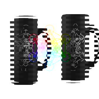 Metatron Cubo Geometría Sagrada Yoga Metatron Cubo Sagrado Geométrico Meditación Yoga Taza de café - Regaloses
