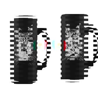 Mexican Mexico Flag Country Pride Cat Men Women Graphic Print Coffee Mug - Monsterry
