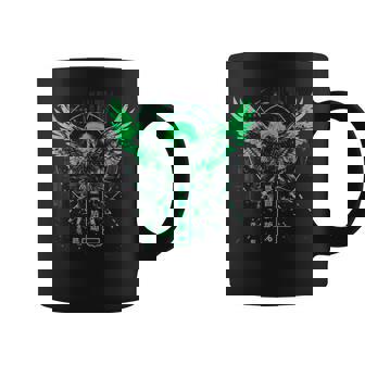 Minimalista Cyberpunk Fantasía Águila Arcanoerde Arte Japonés Taza de café - Regaloses