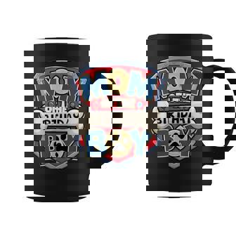 Mom Of The Birthday Boy Cartoon Dog Paw Family Matching Coffee Mug - Seseable