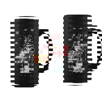 Mom-Mom Snowman Christmas Candy Cane Red Plaid Santa Graphic Print Coffee Mug - Monsterry