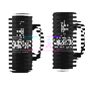My Mom Is A Warrior Thyroid Cancer Awareness Graphic Print Coffee Mug - Monsterry