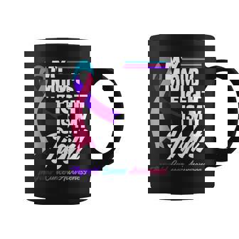 My Mom's Fight Is My Fight Thyroid Cancer Awareness Graphic Print Coffee Mug - Monsterry