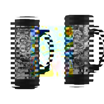 Moo Deng Hipopótamo Pygme Y La Noche Estrellada Taza de café - Regaloses