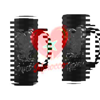Morocco Flag Heart Moroccan Pride Graphic Print Coffee Mug - Monsterry