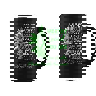 Motivational Mental Health Awareness Warrior Green Ribbon Coffee Mug - Monsterry