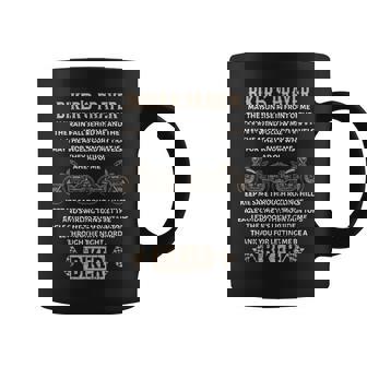 Motorcycle Bikers Prayer Rain Fall Behind And Wind Follow Me Graphic Print Coffee Mug - Monsterry