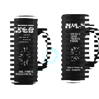 Muscles En Cours De Préparationeuillez Patienter Tasse - Cadeauxyz