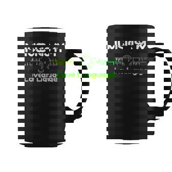 Music Is My Love Language Headphones Heartbeat Music Lover Graphic Print Coffee Mug - Monsterry