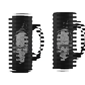 Music Skull DJ Disc Jockey Melophile Melomaniac Halloween Graphic Print Coffee Mug - Monsterry